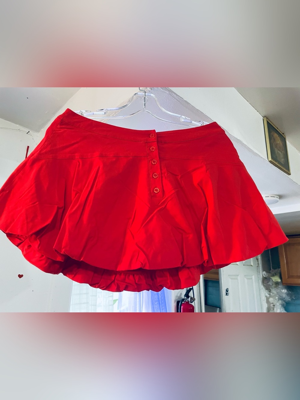 Red Women’s Button-Front Skirt